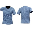 thumbnail image 5 of Men's Quick Dry T-Shirt Ice Silk Athletic Top, Short Sleeve Crewneck Solid Color Casual Tee, Moisture Wicking Breathable Summer Shirt For Gym Workout Daily | Zenithor,Blue 3XL, 5 of 5