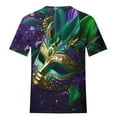 thumbnail image 4 of Kayannuo Blouses for Women Clearance Tee Shirts for Women Valentine's Day Mardi Gras Women's Casual Short Sleeved Print Round Neck Top T-shirt, 4 of 4