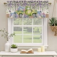 thumbnail image 3 of Blue Purple Floral Valances for Windows, Decorative Rod Pocket Window Valance Curtains, Spring Vintage Hydrangea Flower Truck Short Curtain Drapes for Kitchen/Living Room, 2 Panels, 60" W x 18" L, 3 of 8