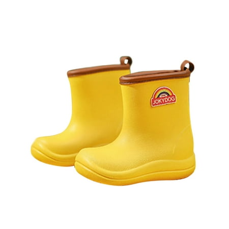 

Rotosw Kids Rain Boot Slip Resistant Rubber Boots Wide Calf Waterproof Booties Children Garden Shoes Boys Girls Lightweight Cartoon Rainboot Yellow 10C