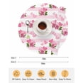 thumbnail image 6 of 15 Inch Round Placemats Set of 4, Pink Roses Non Slip Heat Insulation PP Table Mats, Valentine's Day Love Floral Stripes Romantic Washable Place Mats for Kitchen Dining Party Table Decor, 6 of 7