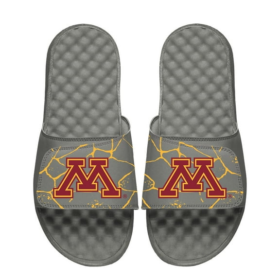 Unisex ISlide Gray Minnesota Golden Gophers Shattered Slide Sandals