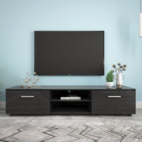 Buy Black Modern TV Stand for 70 Inch TV Stands, Media Console
