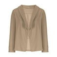 thumbnail image 4 of BLTIBY Womens Blazer Winter Fall Solid Colour Casual Cardigan Coat Long Sleeve Open Front Blazers Jackets Lightweight Business Work Suits Khaki 4XL, 4 of 6