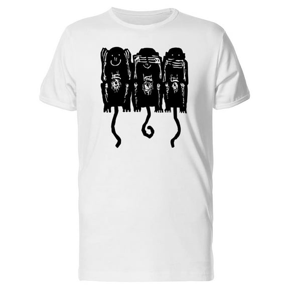 Black Silhouette Monkeys T-Shirt Men -Image by Shutterstock, Male x-Large