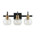 thumbnail image 6 of JONATHAN Y Marais 21.5" 3-Light Iron/Glass Rustic Vintage LED Vanity Light, Black/Brass Gold, 6 of 8