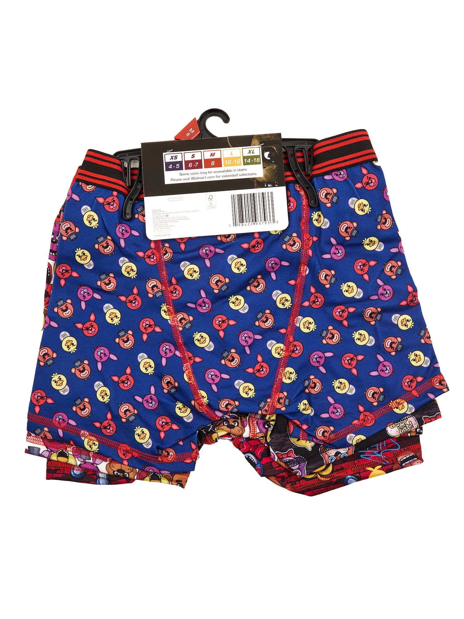Five Nights at Freddy's Boys Boxer Brief Underwear, 4-Pack, Sizes XS-XL