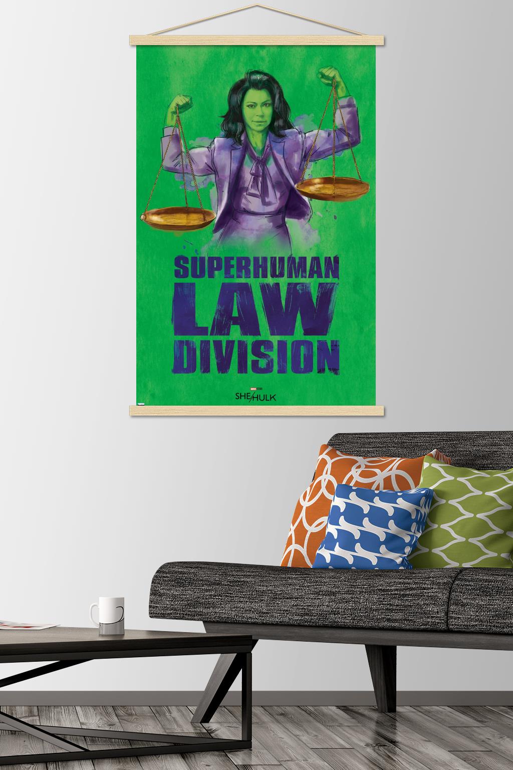 Marvel She-Hulk - Super-Human Law Division Wall Poster with Magnetic Frame, 22.375" x 34"