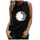 thumbnail image 1 of Gibobby Casual Impreso Sin mangas Mujer Girasol Top Blusa suelta para mujer(Negro,CH), 1 of 4
