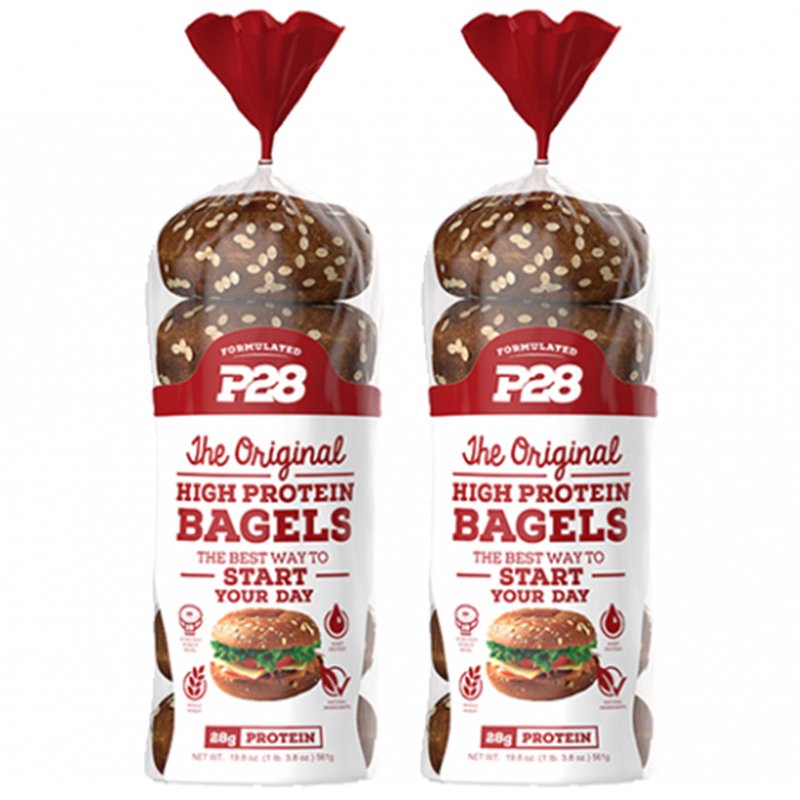 P28 Bagel High Protein Bagel, 28g Protein, 2 Pack, 12 Bagels Total