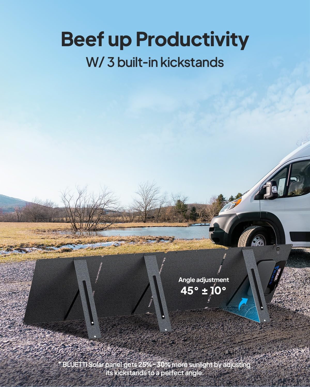 BLUETTI 200W Foldable Solar Panel, Compatible with EB3A, AC70, AC180, AC200L, AC300, AC500, and B300K Power Stations, Portable Solar Charger with Adjustable Kickstands for Camping, RVs, and Blackouts