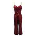 thumbnail image 3 of SRZYMJ Women's Jumpsuit with Pockets Stylish Women's Sequined Jumpsuit with Chain Belt Detail Backless Evening Wear Party Outfit Elegant Pant, 3 of 5