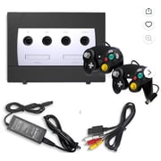 Restored Nintendo Gamecube Game Console with 2 Retrofam Controllers, Black
