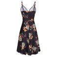 thumbnail image 4 of ICHUANYI Clearance Women Casual Print V-Neck Sleeveless Sling Dress(Black, M) ICHUANYI WER2023080912511, 4 of 5