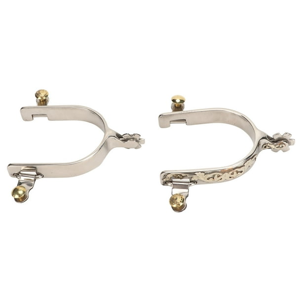 Carved Spurs, High Hardness 1 Pair Stainless Steel Portable Safe Horse