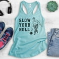 thumbnail image 2 of Slow Your Roll Tank Top, Ladies Racerback Tank Top, Bowling Tank, Funny Pun Tank, Cancun, X-Small, 2 of 3