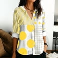 thumbnail image 3 of Otvok Womens Shirts Causal Button Tops Long-Sleeve Collared Shirt Polka-Dot Turndown Collar Shirt, 3 of 7