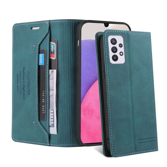 For Samsung Galaxy A33 5G Phone Case,Business Leather Flip Stand Wallet Case with RFID Blocking Card Pocket Magnetic Folio Protective Case For Samsung Galaxy A33 5G,Blue
