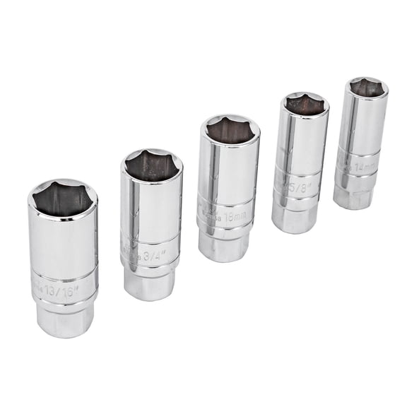 JEGS Spark Plug Socket Set, 3/8 in. Drive [SAE/Metric 5-Piece]