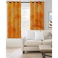 thumbnail image 3 of Blackout Curtains for Bedroom, Botanical Orange Room Darkening Window Drapes for Living Room, Tropical Palm Leaf Modernism Thermal Insulated Grommet Curtains, 52x72 inch, 2 Panels, 3 of 9