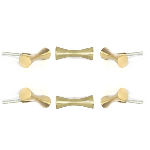 Perilla Home Set of 6 Metal Knobs for Cabinets & Drawers Decorative Royan Antique Knobs for Home Kitchen Cabinet Hardware Cupboard Glass Door Dresser Wardrobe and Drawer Pulls (Gold)