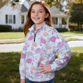 thumbnail image 3 of Uorisanigo Pink Turtle Girls Half Zip Cropped Pullover Sweatshirt Oversized Long Sleeve Lapel Zipper Sweatshirts Lightweight Quarter Zip Pullover Sweatshirts Cropped Hoodies, 3 of 7