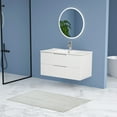 thumbnail image 4 of 36'' Floating Bathroom Vanity with Sink Combo, Wall Mounted Bathroom Floating Vanities with Ceramic Sink, Modern Bathroom Cabinet with 2 Fluted Drawer for Bathroom,Small Space,White, 4 of 8