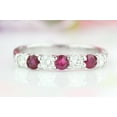 thumbnail image 3 of HeartsAndYou 3ct Natural Pink Ruby Half Eternity Wedding Band Ring 100% 14k SOLID White Gold, 3 of 9