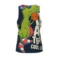 thumbnail image 5 of Fotbe Dinosaur Basketball Player Pattern Men's Quick Dry Workout Tank Top Gym Muscle Tee Fitness Bodybuilding Sleeveless T Shirt Breathable Workout Shirt-3X-Large, 5 of 9