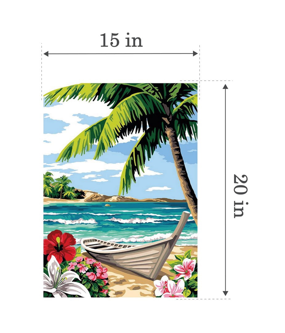 Needlepoint canvas for halfstitch without yarn Exotic Wave SE929.724 Seg De Paris Printed Tapestry Canvas