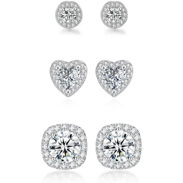 Aretes acero inoxidable piercing oreja Aretes titanio con cúbica zirconita diamante Aretes para mujer