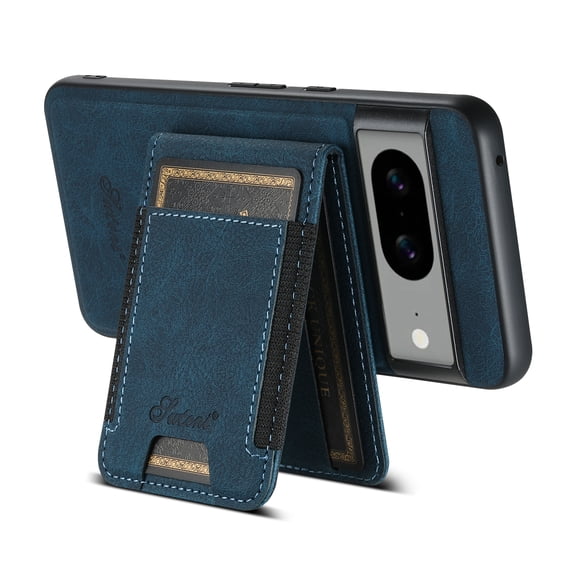 for Google Pixel 10 Pro XL Classic Wallet Case with Card Holder, 2 in 1 Detachable Magnetic Elastic Back Cards Slots Case Shockproof Protective Phone Cover for Google Pixel 10 Pro XL - Blue