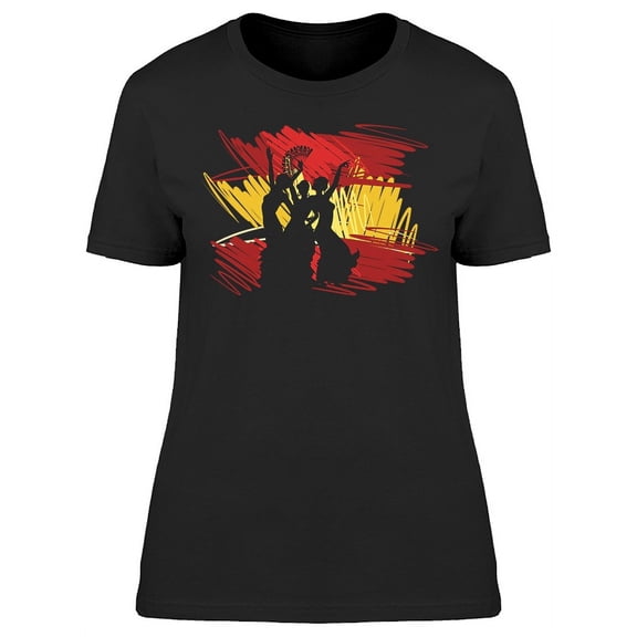 Silhouette Dancers Spain Colors T-Shirt Women -Image by Shutterstock, Female x-Large