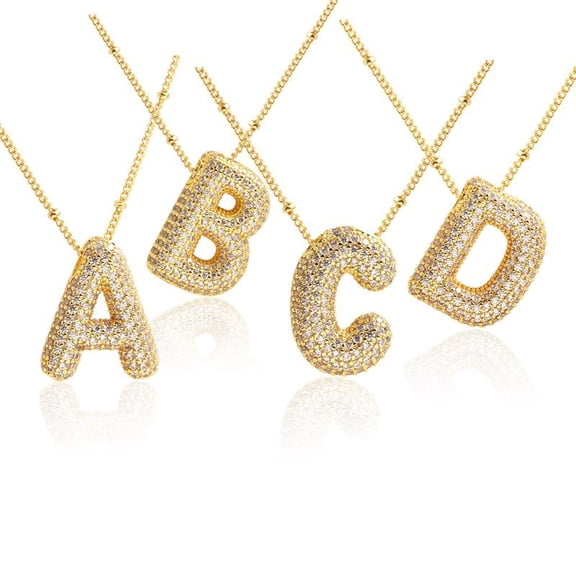Zircon 26 Letter Pendant Necklace - Exquisite Holiday Gift Initial, Retro Zircon Design for Valentine's Day Gifts