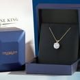 thumbnail image 5 of Gem Stone King 14K Yellow Gold White Moissanite Pendant Necklace for Women | 4.00 Cttw | Gemstone Birthstone | Round 10MM | With 18 inch Chain, 5 of 7
