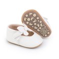 thumbnail image 4 of Xfvqtps Baby Girls Walking Shoes Solid Color Butterfly Breathable Non Slip PU Infant Prewalker Summer New Baby Everything Casual Cute Rubber Soles Soft Toddler Shoes White, 4 of 9