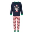 thumbnail image 2 of Family Matching Christmas Pajamas Sets Long Sleeve Letter Print Tops + Striped Pants/Long Sleeve Jumpsuit Sleepwear Set, 2 of 10