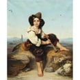 thumbnail image 3 of Leopold Pollak 15x18 Black Modern Framed Museum Art Print Titled - A Little Shepherd Playing the Oboe at the Claudia Aqueduct on the Roman Compagna (1857), 3 of 5