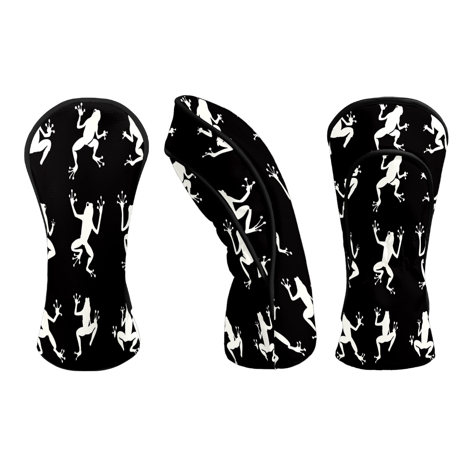 Golf Club Head Covers Funny Frog Waterproof Leather Golf Head Covers for Men Women Driver Head Cover Fairway Headcover for Golf Lovers