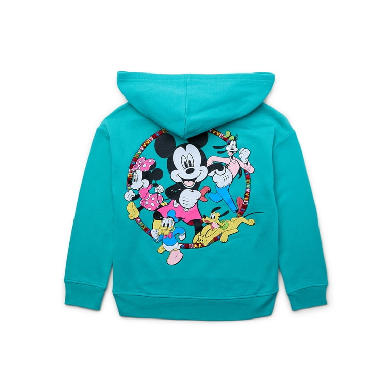 Disney Mickey Mouse and Friends Girls Embroidered Fleece Hoodie Sweatshirt Sizes 4 16 Walmart