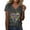 Grey, variant on Women’s Butterfly Heart Print V-Neck T-Shirt, Casual Short Sleeve Tee, Soft Polyester Everyday Top For Spring Summer Fall White XL
