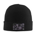 thumbnail image 2 of ZICANCN Leaves Black Decorative Knit Beanie Hat, Winter Cap Soft Warm Classic Hats for Men Women, Black, 2 of 8