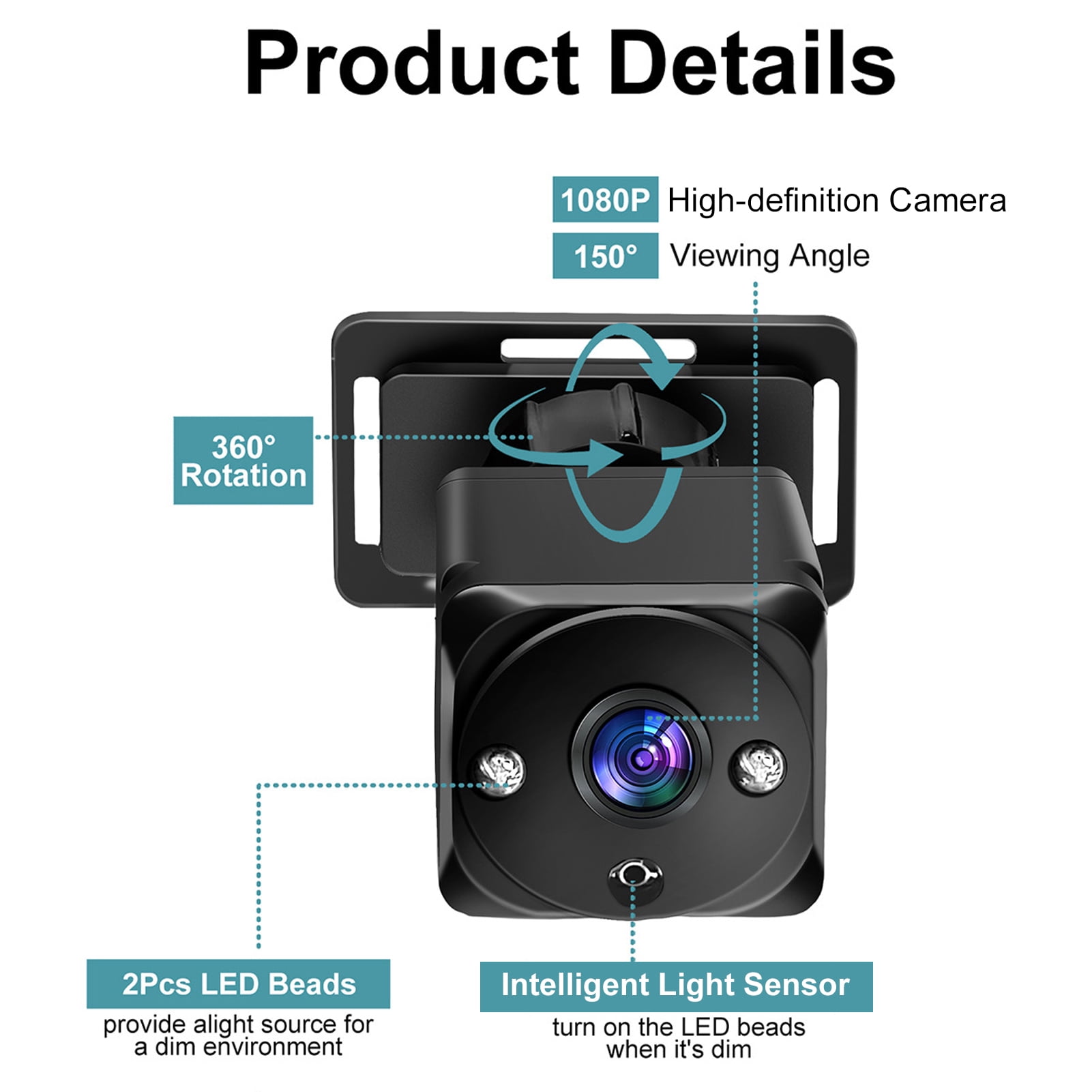 Auto Parts Baby Car Camera with Monitor 4.3 Inch, Night Vision, 360 Rotation, Wide View Angle, USB Plug for Newborn Infant Safety