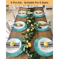 thumbnail image 4 of 15 Inch Round Placemats Set of 4, Turquoise Boho Non Slip Heat Insulation PP Table Mats, Oriental Abstract Motifs Traditional Bohemian Washable Place Mats for Kitchen Dining Party Table Decor, 4 of 7