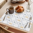 thumbnail image 3 of Blue Flowers Placemats Set of 1, Watercolor Crown Floral Vintage Abstract Non-Slip Place Mats Washable Table Mats for Kitchen Dining Table Decorations Indoor/Outdoor, 3 of 9