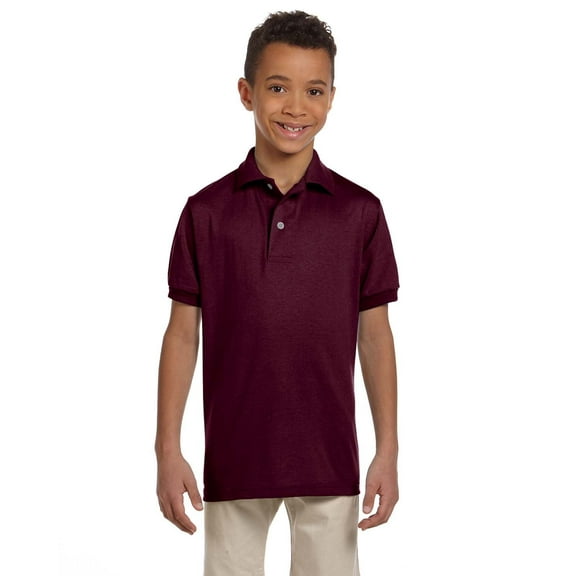 Jerzees Youth 5.6 oz. SpotShieldâ„¢ Jersey Polo S MAROON