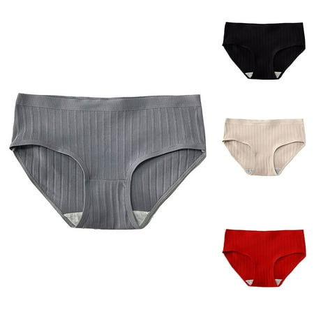 Mega Discount: Panty for Women Cotton  Pack de Bragas para Mujer  Fashion Women Solid Color Waisted Briefs Breathable Traceless Pants For Girls SOPATENOR White XL