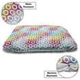 thumbnail image 3 of Geometric Circle Pet Bed, Digital Oval Bands on Vibrant Background Bubble Forms on Fractal Image, Resistant Pad for Dogs and Cats Cushion with Removable Cover, 24" x 39", Multicolor, by Ambesonne, 3 of 4