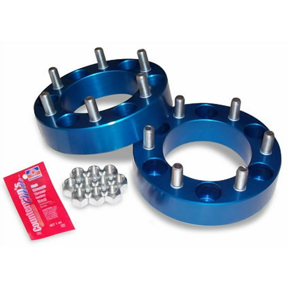 Spidertrax Wheel Spacer WHS005 6 x 139.7 Millimeter/6 x 5.50 Inch Bolt Pattern; 1-1/2 Inch/38.10 Millimeter Thick; Wheel Stud Mount; Anodized Blue; Aluminum; Set Of 2