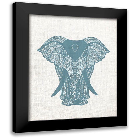 Allen, Kimberly 12x14 Black Modern Framed Museum Art Print Titled - Elephant Mandala